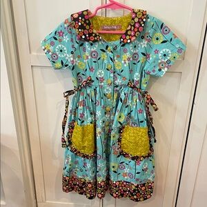 Jelly the Pug floral dress with pockets size 5